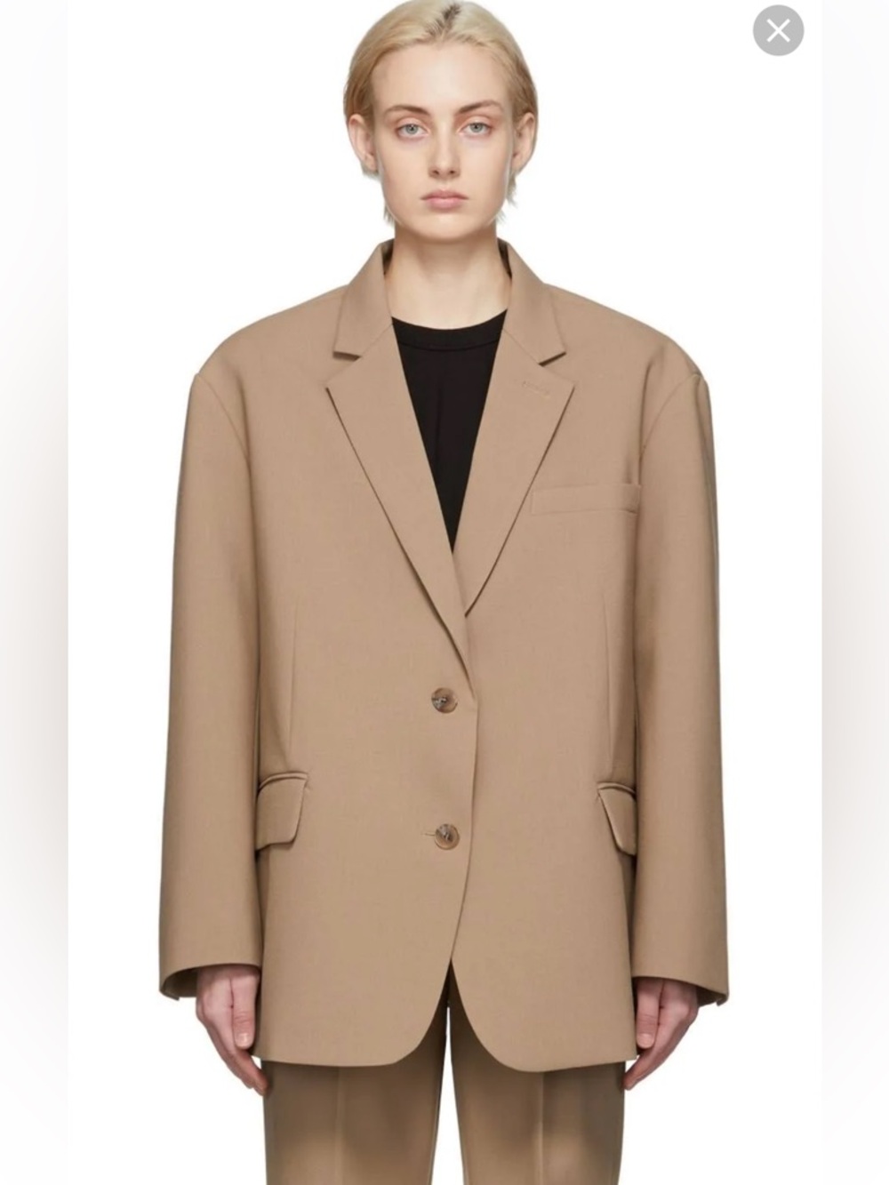 Frankie Shop Oversized Blazer in Tan